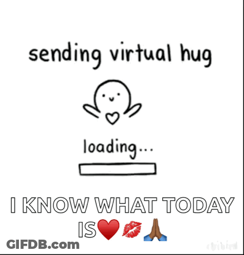 A Poster That Says Sending Virtual Hug Loading I Know What Today GIF