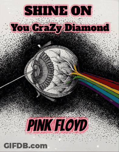 A Poster That Says Shine On You Crazy Diamond On It GIF
