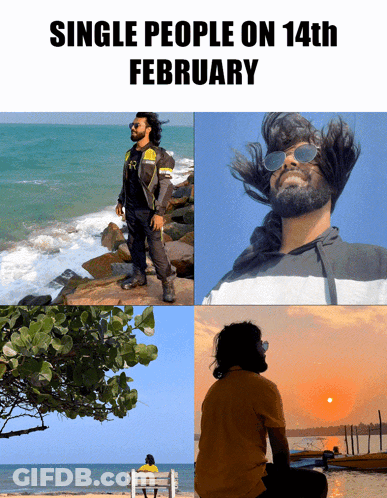 A Poster That Says Single People On 14Th February On The Top GIF