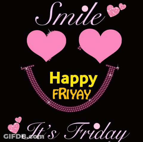 A Poster That Says Smile Happy Friday GIF