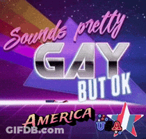 A Poster That Says Sounds Pretty Gay But Ok America GIF