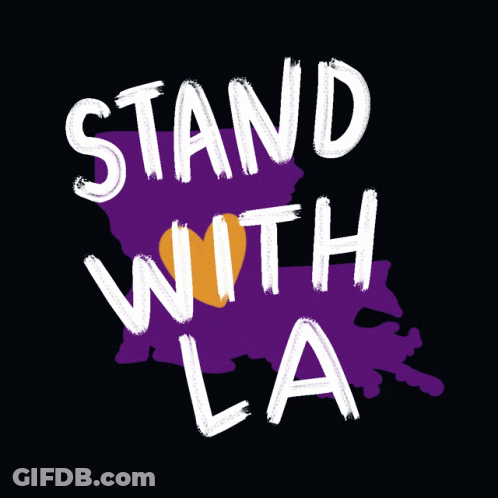 A Poster That Says " Stand With La " On It GIF