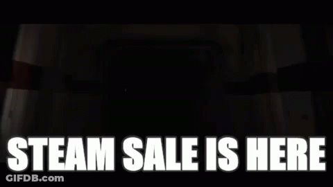 A Poster That Says Steam Sale Is Here And Savings GIF