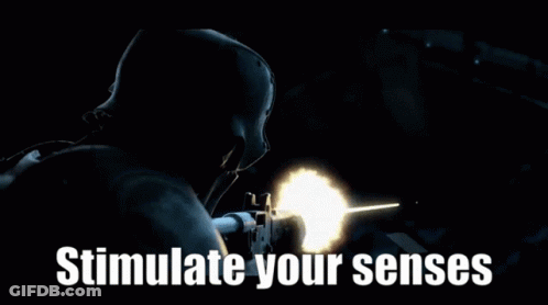 A Poster That Says Stimulate Your Senses With A Butterfly In The Background GIF