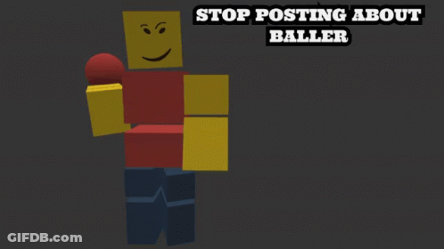 A Poster That Says " Stop Posting About Baller " GIF