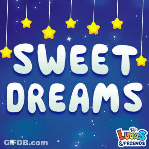 A Poster That Says Sweet Dreams With Hanging Stars GIF
