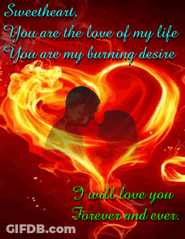 A Poster That Says Sweetheart You Are The Love Of My Life And You Are My Burning Desire GIF