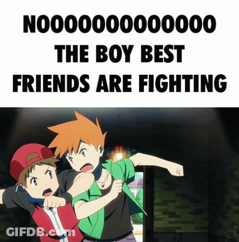 A Poster That Says The Boy Best Friends Are Fighting With Two Boys Fighting GIF