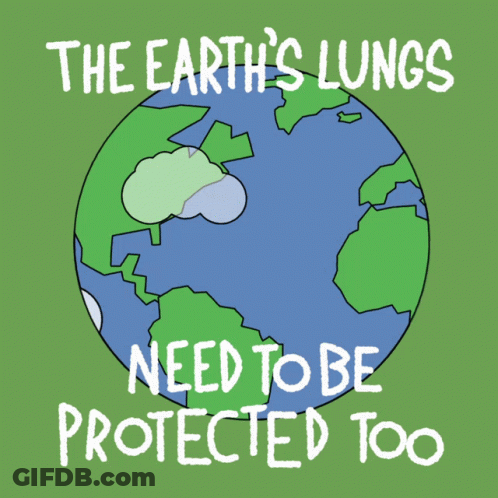 A Poster That Says The Earth 'S Lungs Need To Be Protected GIF