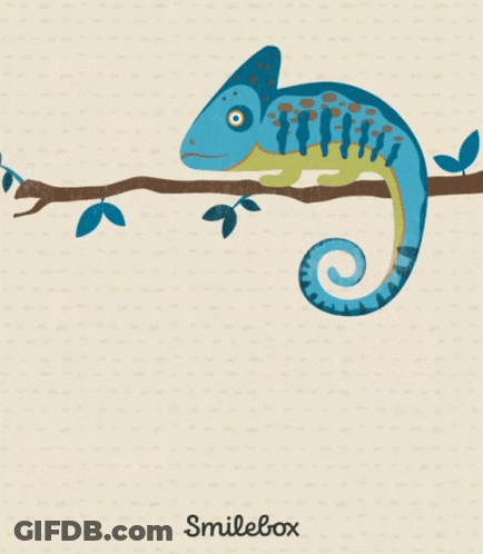 A Poster That Says There Are A Chameleon Reasons Why With A Chameleon On A Branch GIF