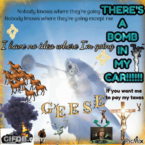 A Poster That Says ' There 'S A Bomb In My Car ' GIF