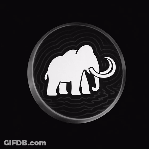 A Poster That Says Think Like A Mammut And Behave Like One GIF