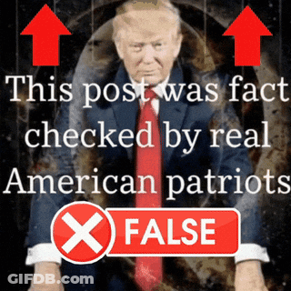 A Poster That Says This Post Was Fact Checked By Real American Patriots X False GIF