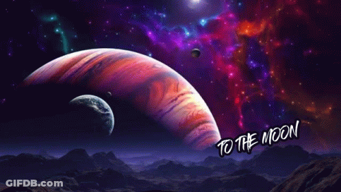 A Poster That Says " To The Moon With Dog " GIF