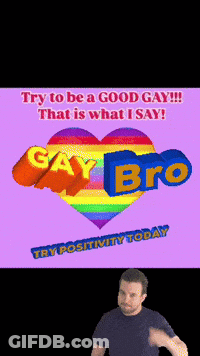 A Poster That Says " Try To Be A Good Gay That Is What I Say " GIF