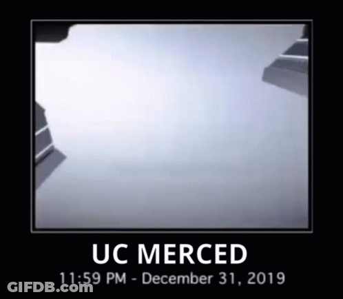 A Poster That Says Uc Merced At The Top Of It GIF