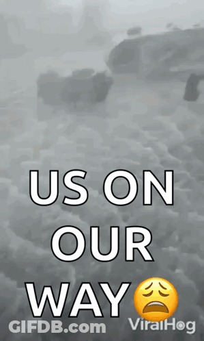 A Poster That Says " Us On Our Way " On It GIF