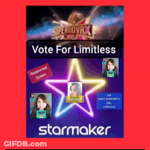 A Poster That Says Vote For Limitless With A Star GIF
