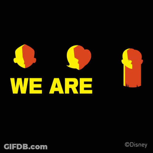 A Poster That Says We Are Incredible With Cartoon Characters GIF