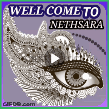 A Poster That Says Well Come To Nethsara With A Drawing Of An Eye GIF