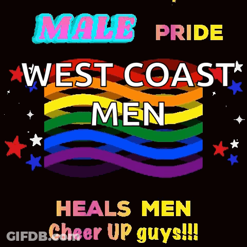 A Poster That Says " West Coast Men " On It GIF
