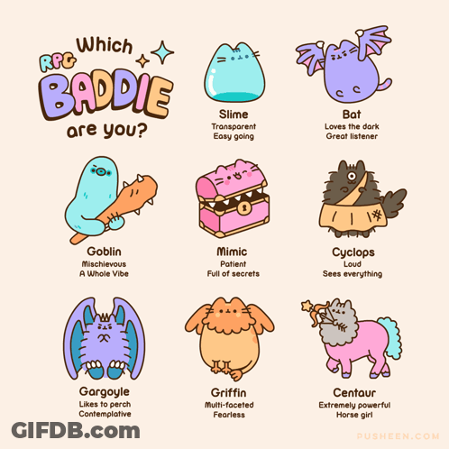 A Poster That Says " Which Baddie Are You " On It GIF