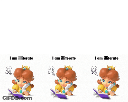 A Poster That Says " Will You Please Stop Sending That Gif To Me In Dms " With Daisy Reading A Book GIF