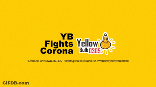 A Poster That Says Yb Fights Corona With Many Hands And Hearts GIF