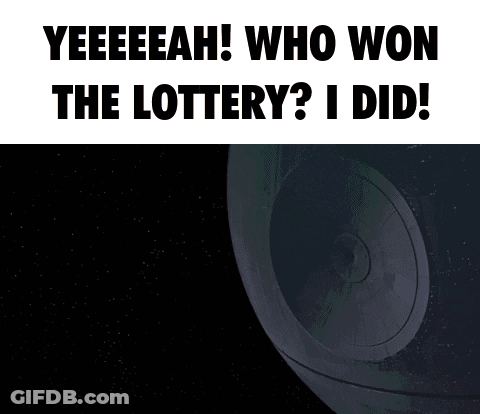 A Poster That Says Yeeeeah Who Won The Lottery ? I Did GIF