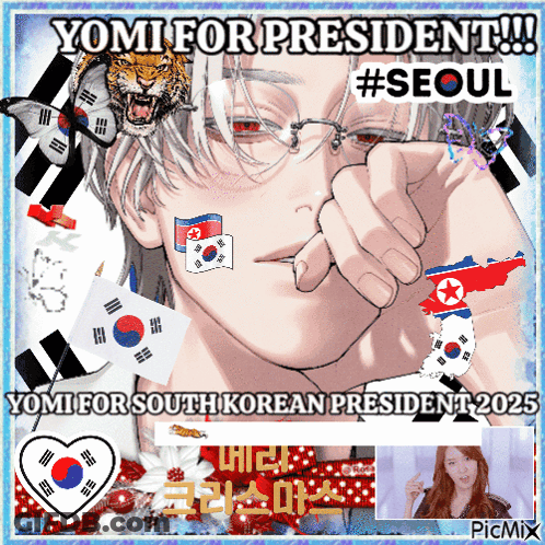 A Poster That Says Yomi For President In The Middle GIF