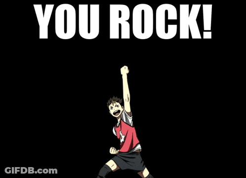 A Poster That Says You Rock With A Yellow Background GIF