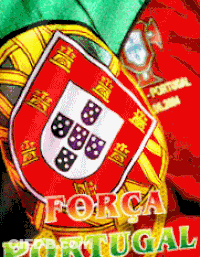 A Poster With A Coat Of Arms And The Word Portugal On It GIF