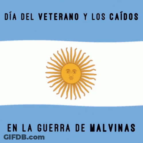 A Poster With A Flag And The Words Dia Del Veterano Y Los Caidos GIF