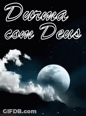 A Poster With A Full Moon And Clouds In The Night Sky GIF