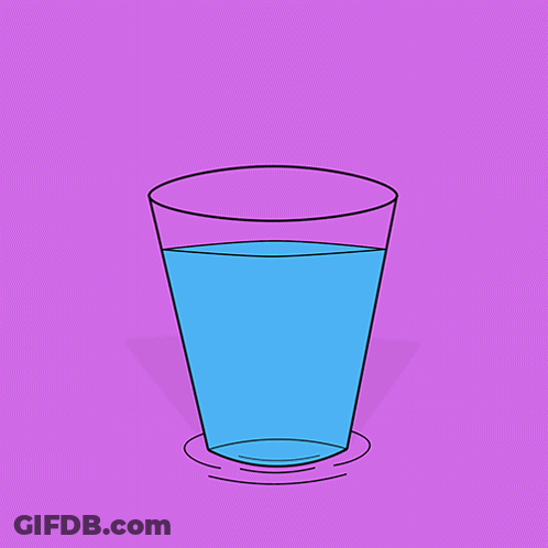 A Poster With A Glass Of Water And The Words Stay Hydrated Public Service Announcement GIF