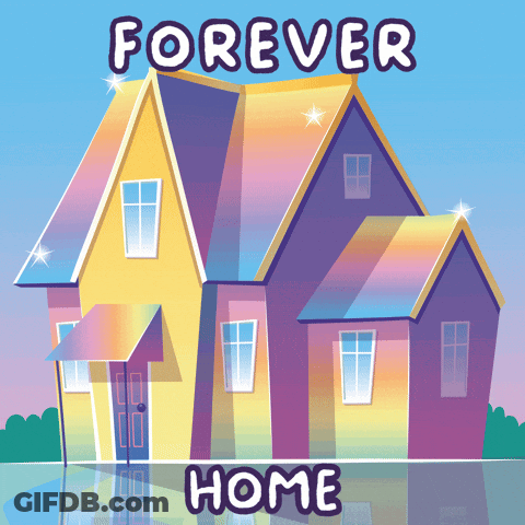 A Poster With A House And The Words Forever Home GIF