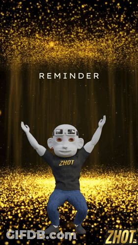 A Poster With A Monkey And The Words Reminder On It GIF
