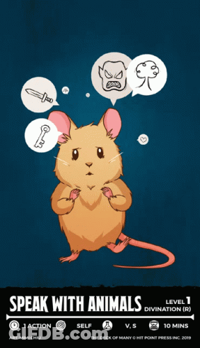A Poster With A Mouse And The Words Speak With Animals On It GIF
