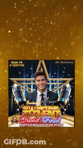 A Poster With A Picture Of A Man And The Words Talent Grand Final GIF
