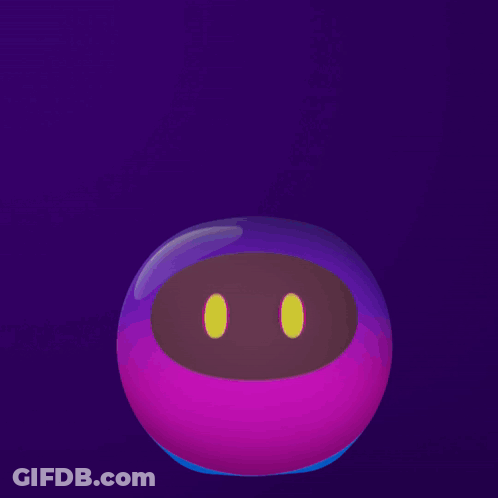 A Poster With A Purple Object And The Words " Like A Boss " GIF