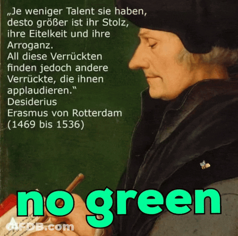 A Poster With A Quote From Erasmus Von Rotterdam On It GIF