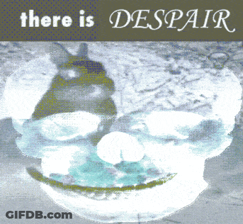 A Poster With A Skull And The Words There Is Despair GIF