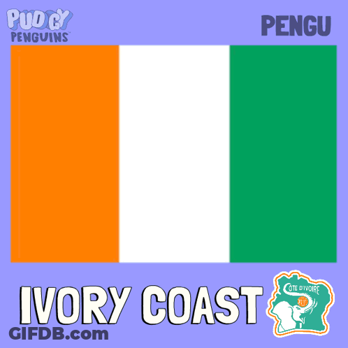 A Poster With The Flag Of Ivory Coast And A Map Of Ivory Coast GIF