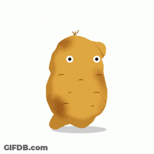 A Potato With The Letter V On It GIF
