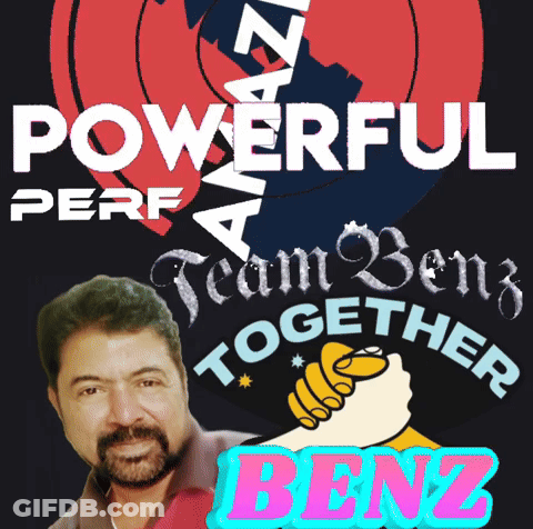 A Powerful Perf Team Benz Together Poster With A Man GIF