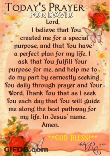 A Prayer For David With Butterflies And Flowers GIF