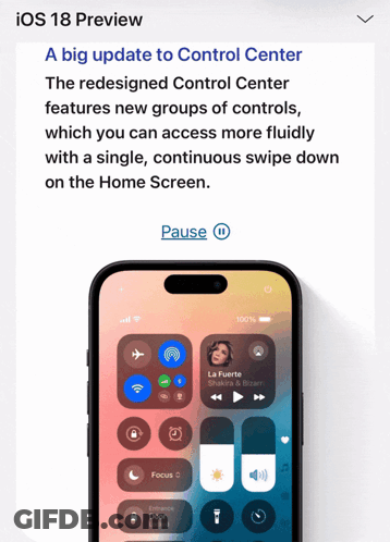 A Preview Of Ios 18 Features A Big Update To The Control Center GIF