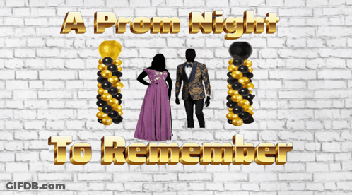A Prom Night To Remember Poster With Balloons And People GIF