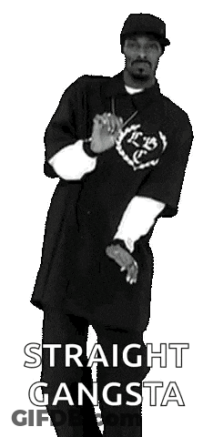 A Pug Wearing A Hat And A Shirt That Says Straight Gangsta On It GIF