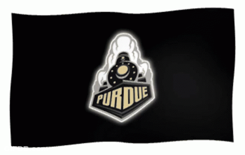 A Purdue Logo On A Black Background GIF